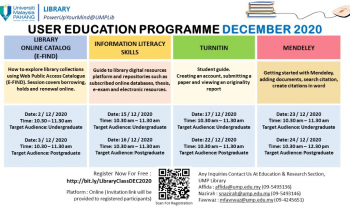 USER EDUCATION PROGRAMME FOR DECEMBER 2020