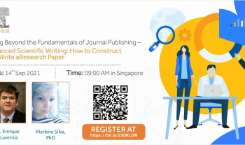 Webinar: Going Beyond the Fundamentals of Journal Publishing – Advanced Scientific Writing: How to Construct and Write a Research Paper