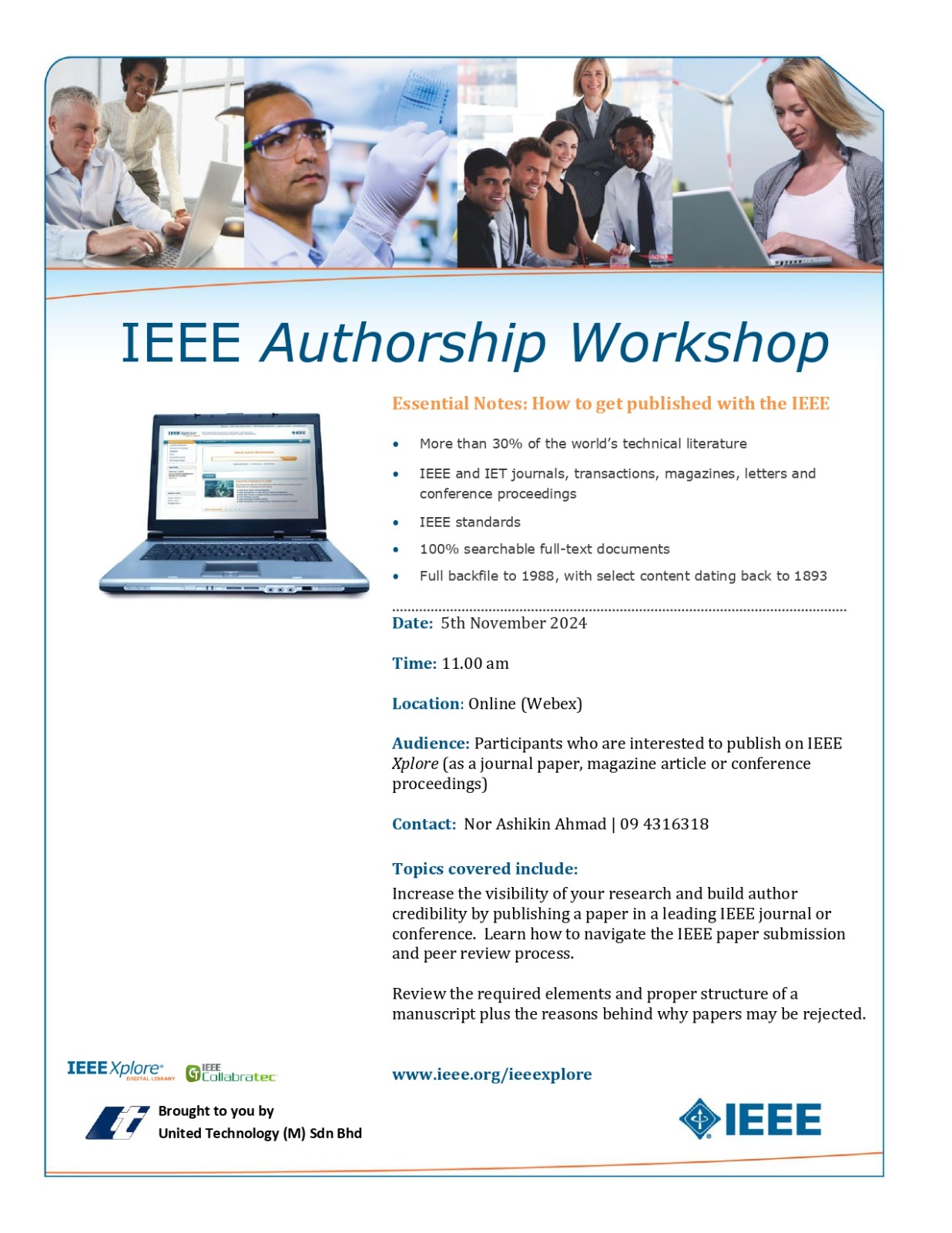 IEEE AUTHORSHIP WORKSHOP: Publishing Your Research & Innovation with IEEE Journals & Conferences - Choices & Procedures