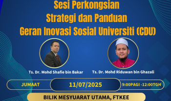 Jemputan Sesi Perkongsian Strategi dan Panduan Geran Inovasi Sosial Universiti (CDU)