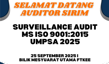 Surveillance Audit MS ISO 9001:2015 UMPSA 2025 Kepada Fakulti 