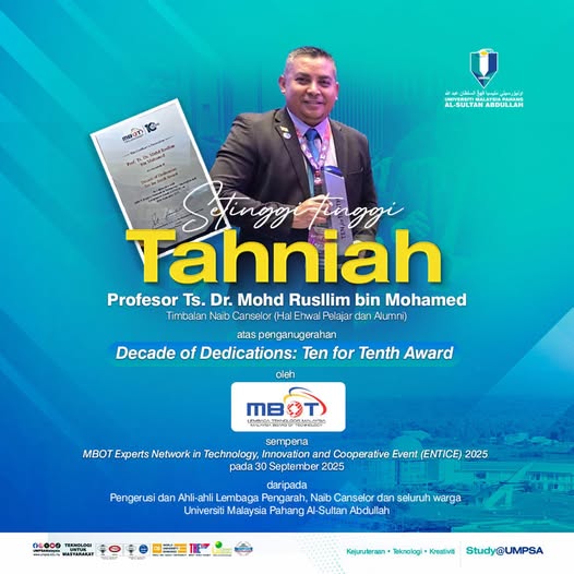 TNCHEPA UMPSA terima Anugerah Decade of Dedication: Ten for Tenth Award
