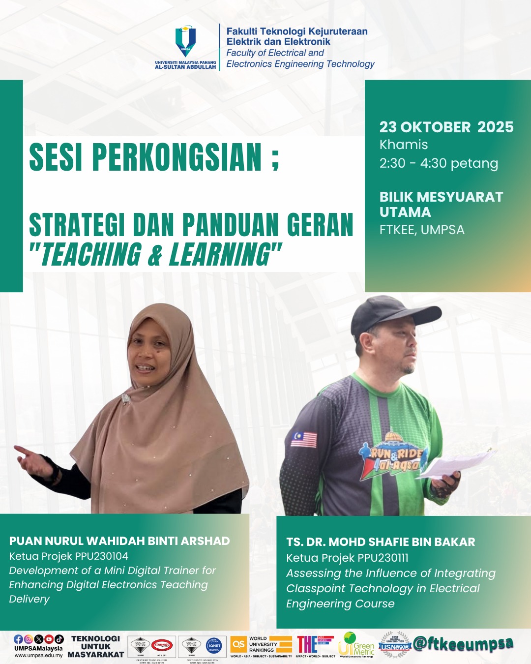 Sesi Perkongsian: Strategi Dan Panduan Geran "Teaching & Learning"