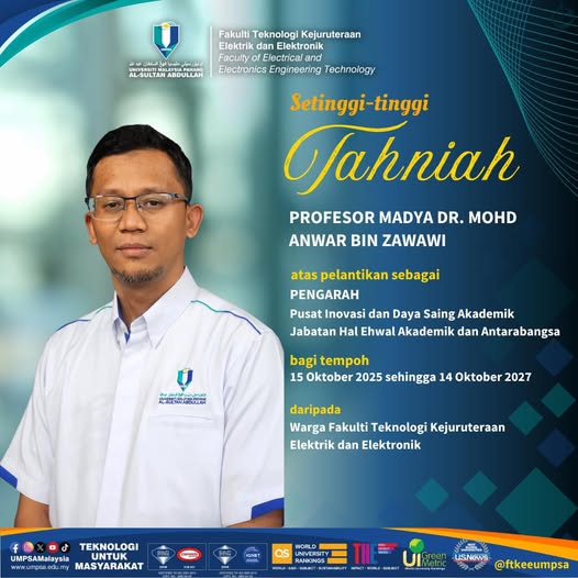 Setinggi-tinggi Tahniah kepada Prof Madya Dr.Mohd Anwar bin Zawawi