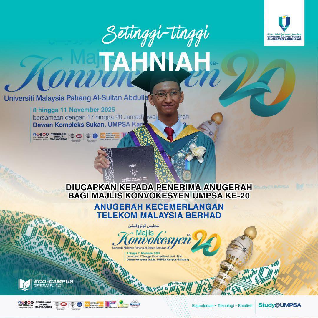 [UMPSA NEWS] Laluan Vokasional bawa Aiman raih Anugerah Kecemerlangan Telekom Malaysia 