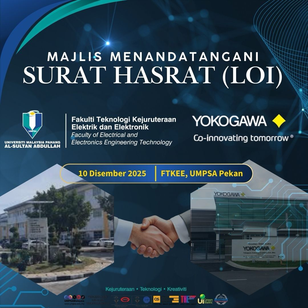 Majlis Menandatangani Surat Hasrat (LOI) antara FTKEE UMPSA dan Yokogawa 