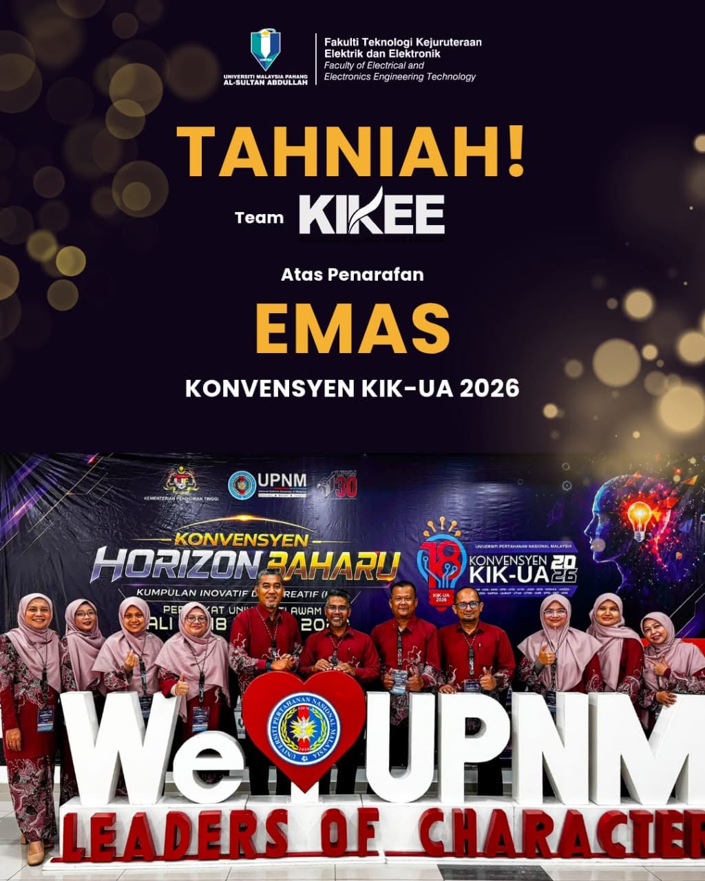 Tahniah Pasukan KIKEE FTKEE UMPSA